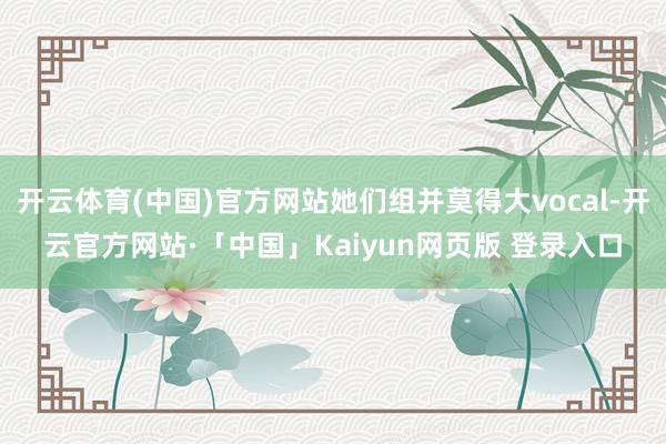 开云体育(中国)官方网站她们组并莫得大vocal-开云官方网站·「中国」Kaiyun网页版 登录入口